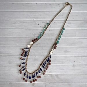Gold chain beaded necklace
